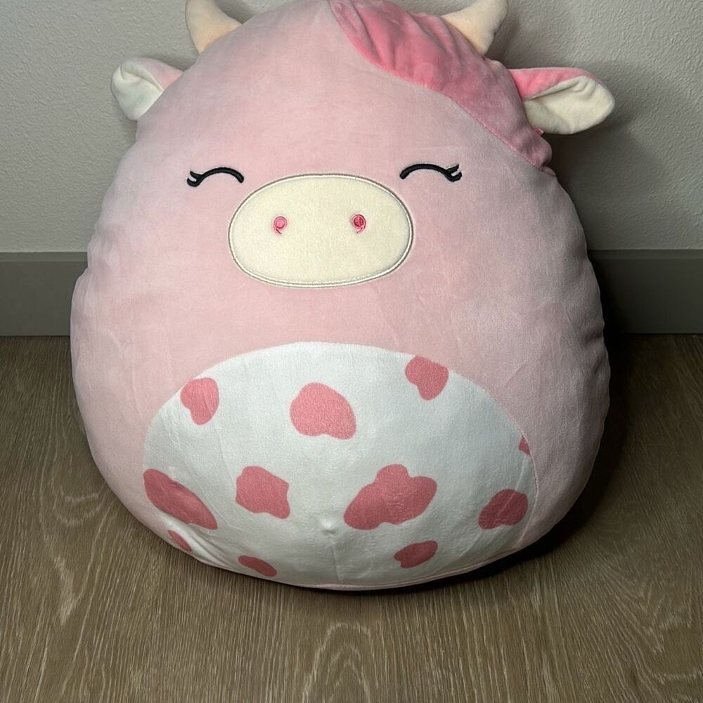 Squishmallows Clay the Cow 16” Spotted Belly Exclusive Plush Pillow HTF Rare